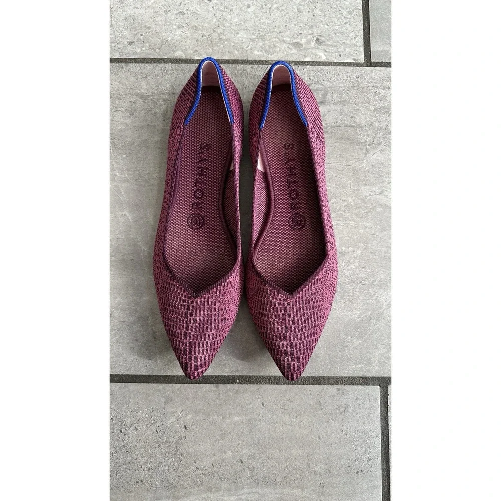 Rothys The Point Fig Python Snake Print Toe‎ Limited Edition Flat Women W 8 Rare